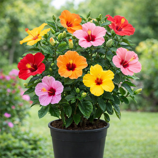 Multicoloured Hibiscus Plant